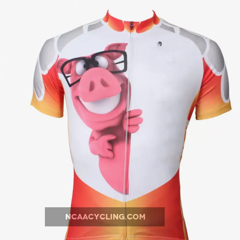 Ilpaladino Animal Pink Pig Men's Long/Short-sleeve Cycling Bike jersey T-shirt Summer Spring Autumn Road Bike Wear Mountain Bike MTB Clothes Sports Apparel Top NO.399