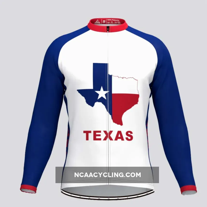 Men's Texas State Flag Long Sleeve Cycling Jersey For Sale