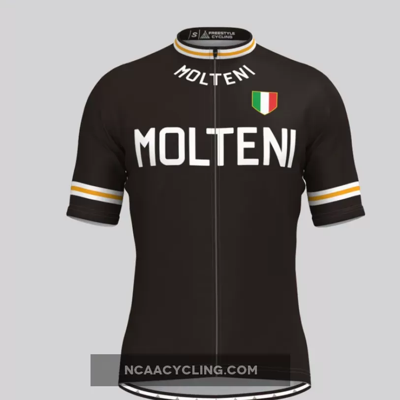 Retro Molteni Pro Team Men's Cycling Jersey Black