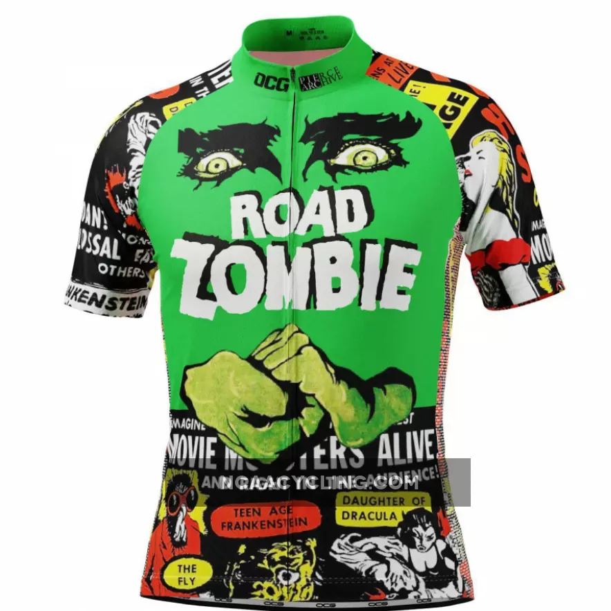 Men's Road Zombie Retro Short Sleeve Cycling Jersey Zombie Sleeves