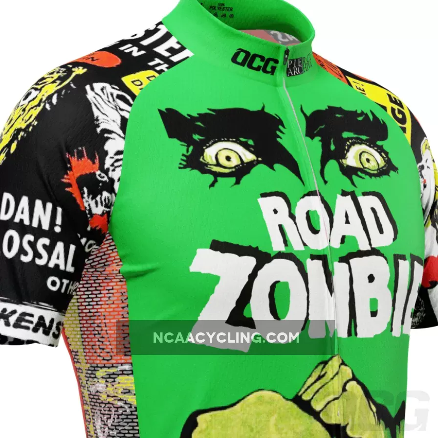 Men's Road Zombie Retro Short Sleeve Cycling Jersey Zombie Sleeves