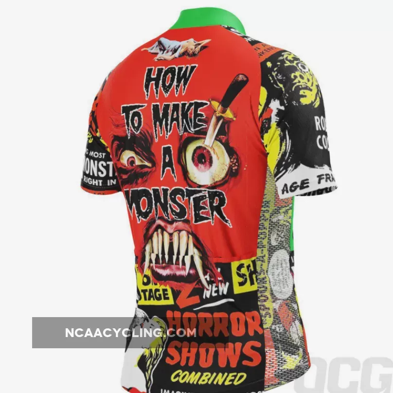 Men's Road Zombie Retro Short Sleeve Cycling Jersey Zombie Sleeves