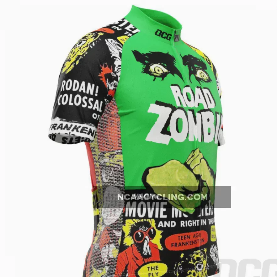 Men's Road Zombie Retro Short Sleeve Cycling Jersey Zombie Sleeves