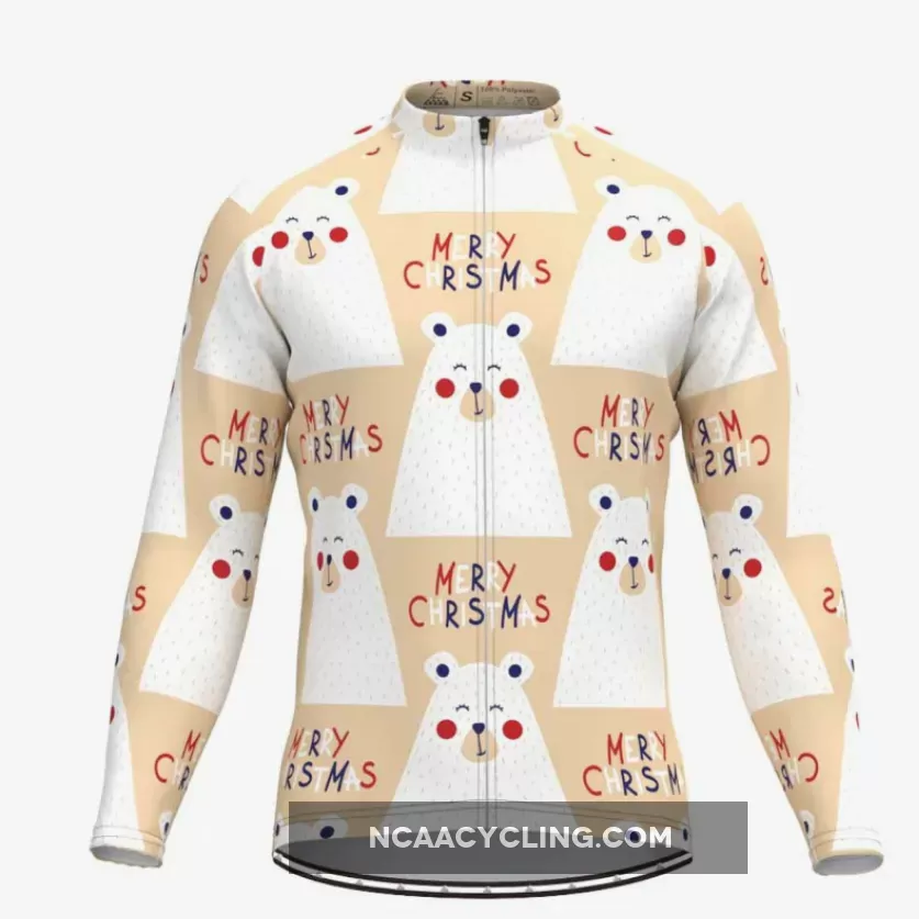 Merry Christmas Cartoon Elk Long Sleeve Cycling Jersey