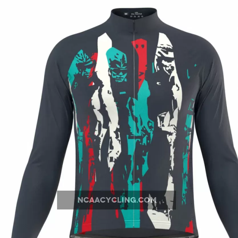 Men's Velo Abstract Long Sleeve Cycling Jersey For Sale