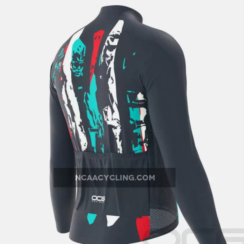 Men's Velo Abstract Long Sleeve Cycling Jersey For Sale