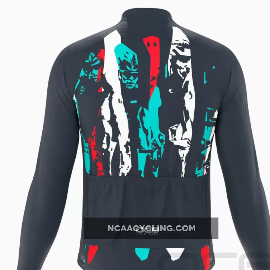 Men's Velo Abstract Long Sleeve Cycling Jersey For Sale