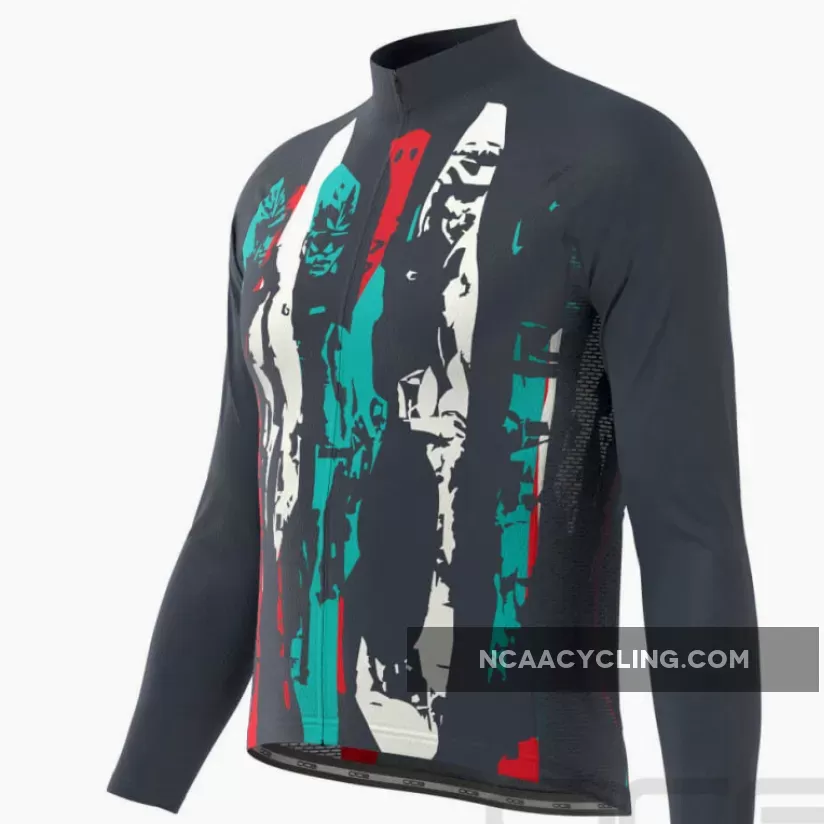 Men's Velo Abstract Long Sleeve Cycling Jersey For Sale