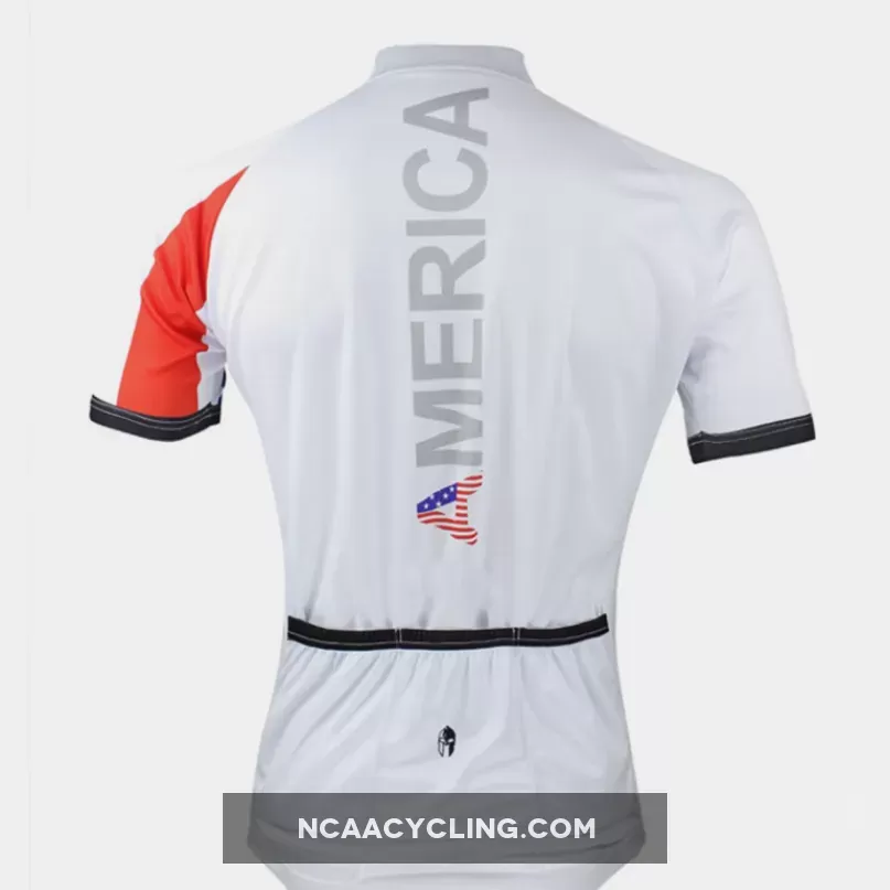 Ilpaladino American Simple White Men's Breathable Quick Dry Short-Sleeve Cycling Jersey Bicycling Shirts Summer Sport Upper Wear NO.059
