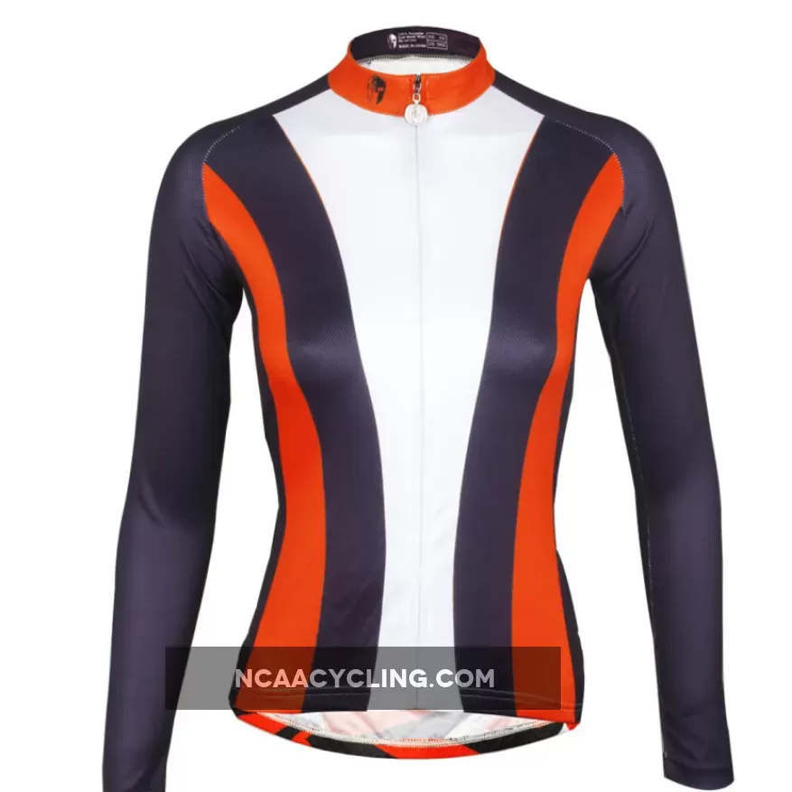 Red-collar Women's Long-Sleeve Cycling Jersey Red-collar MTB Jerseys 736