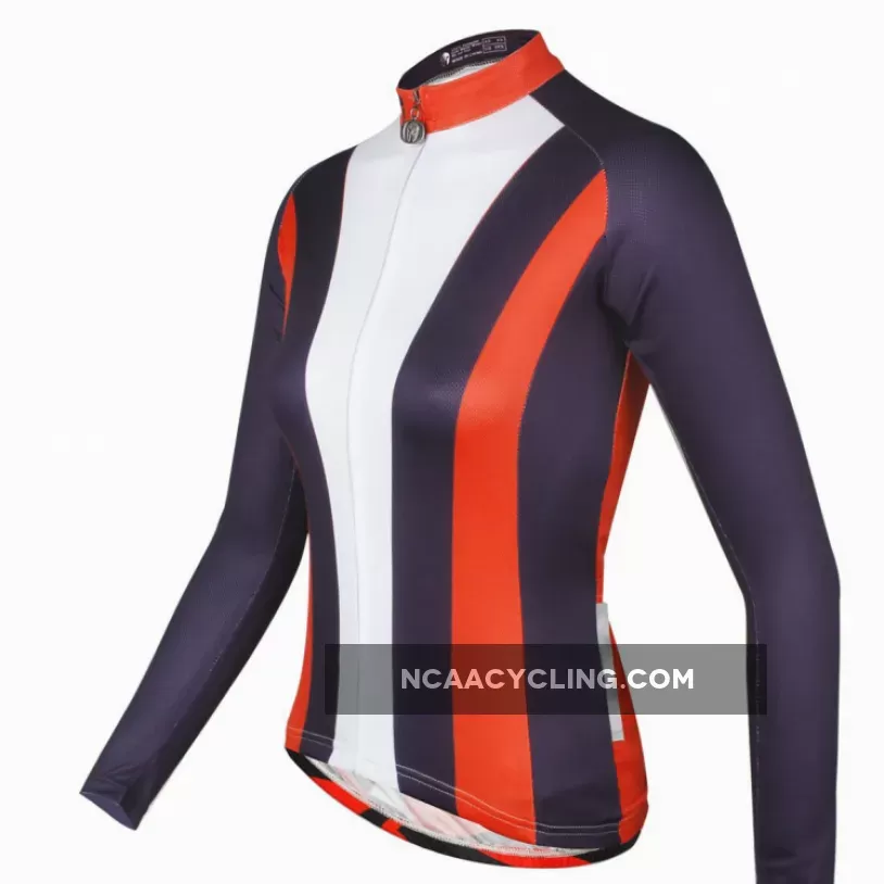 Red-collar Women's Long-Sleeve Cycling Jersey Red-collar MTB Jerseys 736