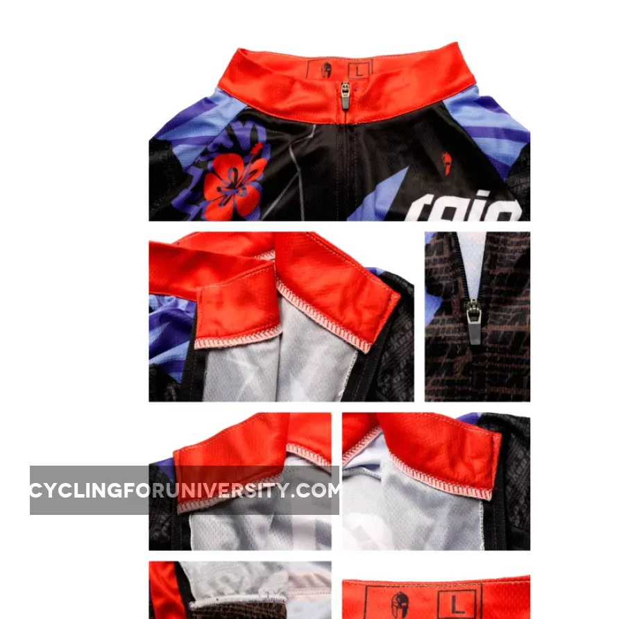 Men's Stylish Hidden-Zipper Long-sleeve Blue Cycling Jersey NO.383