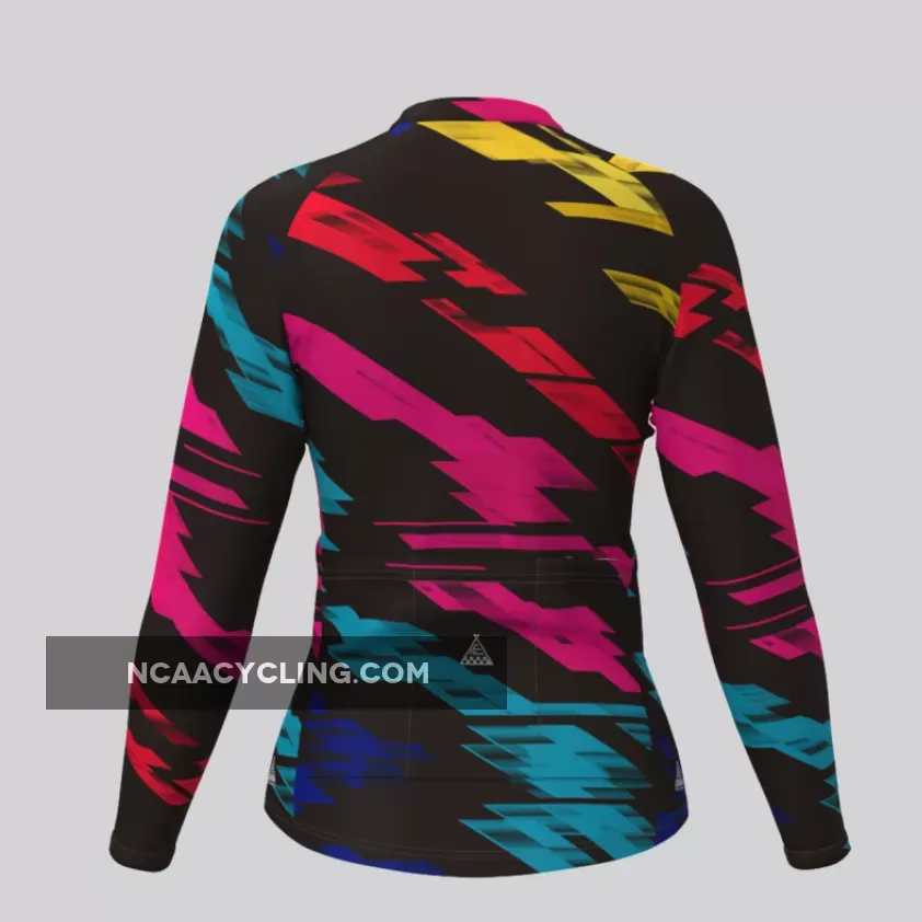 Classic Multicolor Gradient Women's LS Cycling Jersey