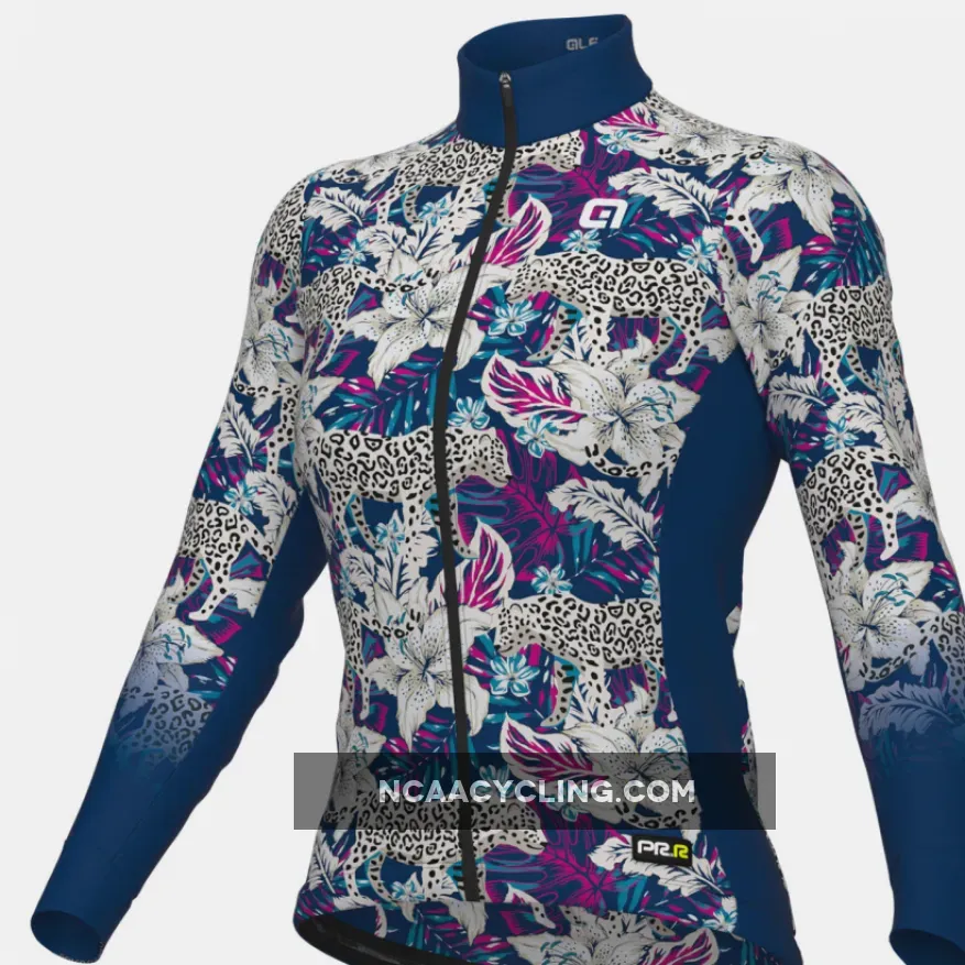 Ale PRR Hibiscus Long Sleeve Woman Jersey - Blue Brand New