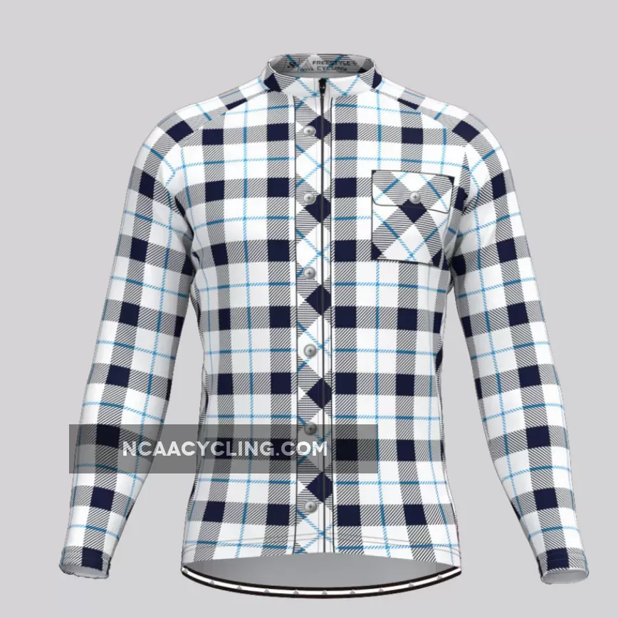 Plaid Checkered Shirt V7 Men's LS Cycling Jersey To Buy