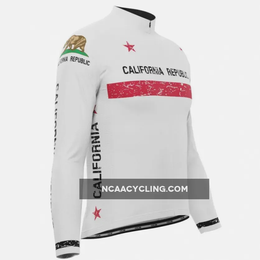 Men's California Republic Flag Long Sleeve Cycling Jersey Cycling In California