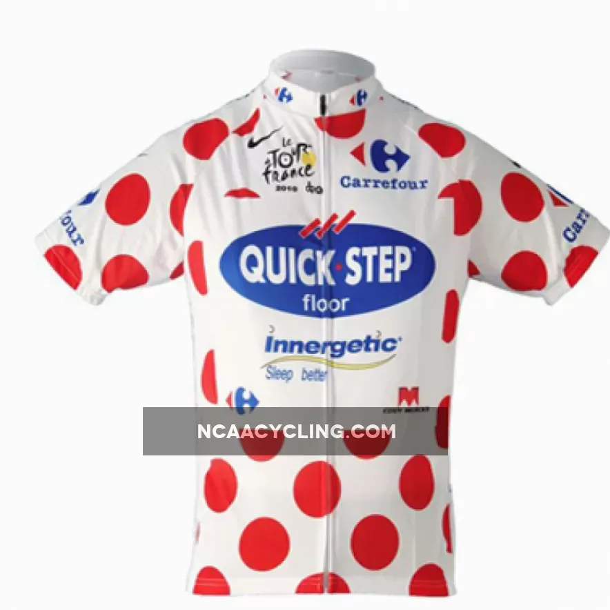 2010 TDF Quick Step Polka Dot Short Sleeve Jersey Outlet