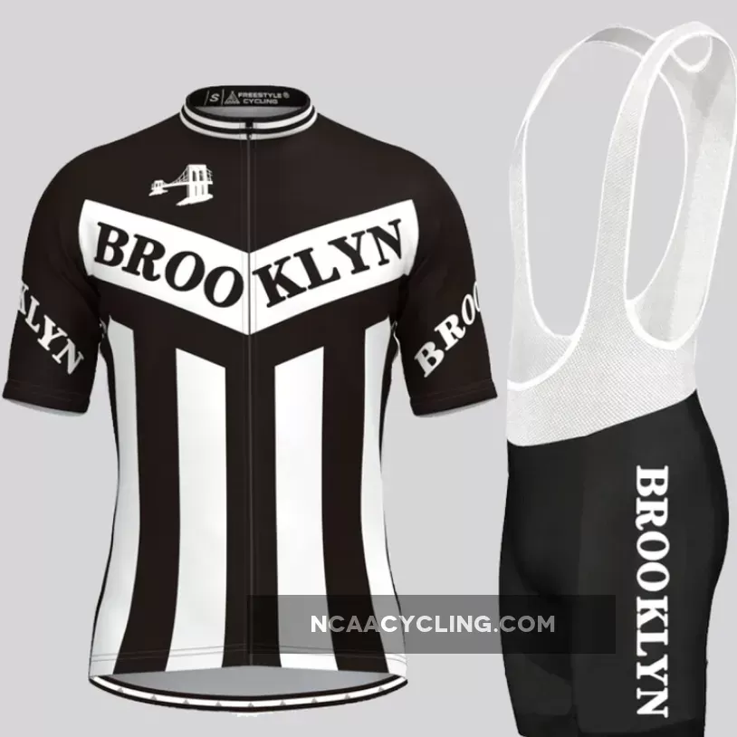 Retro Brooklyn Team Men's Cycling Kit White Black