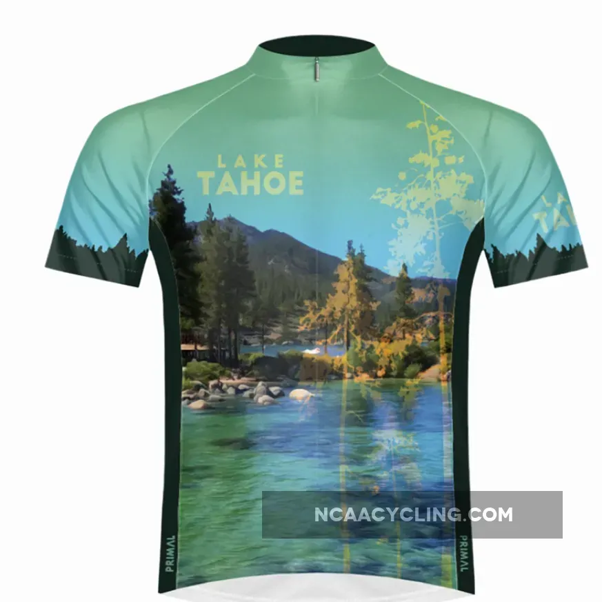 Primal Wear Lake Tahoe National Park men's Sport Cut Full Zip Short Sleeve Cycling Jersey