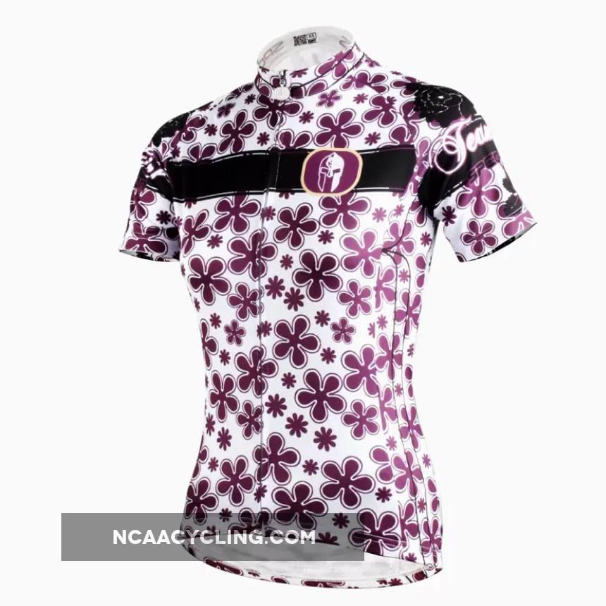 Purple-flower Summer Cycling Jerseys Purple-flower Summer Women's Quick Dry Short-Sleeve Cycling Jersey 608