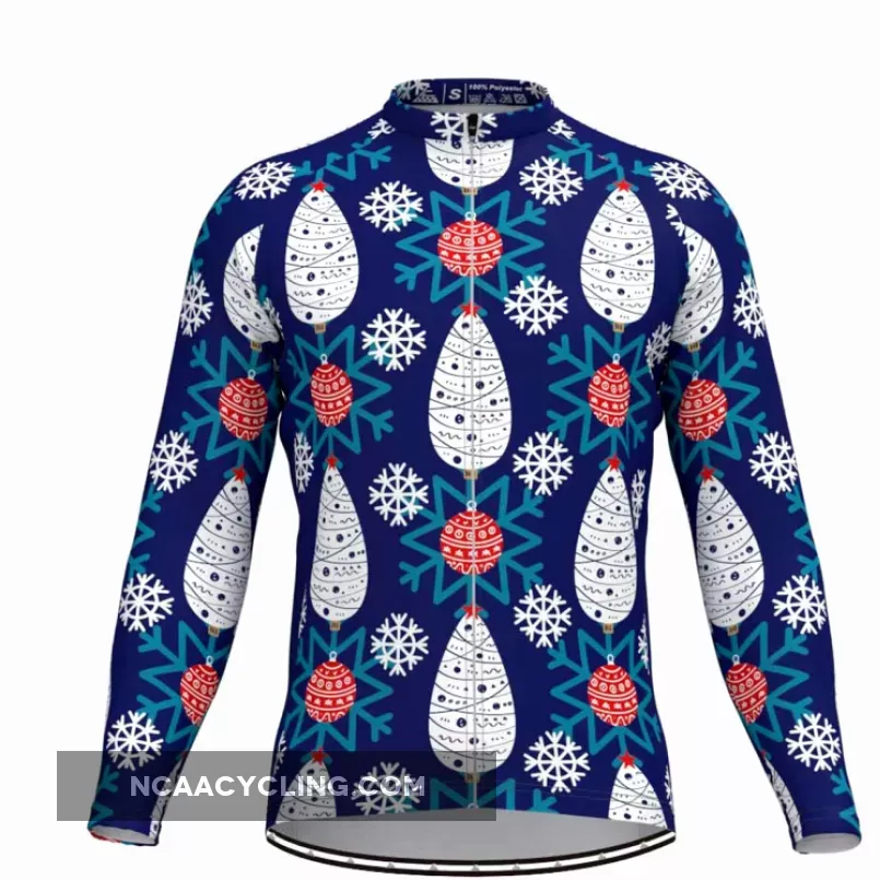 Christmas Graphic Print Long Sleeve Cycling Jersey Outlet