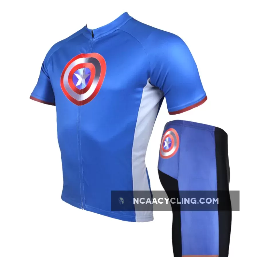 Marvel Comics Hero Short/Long-sleeve Cycling Jersey T-shirt Summer Spring Autumn Captain America NO.040