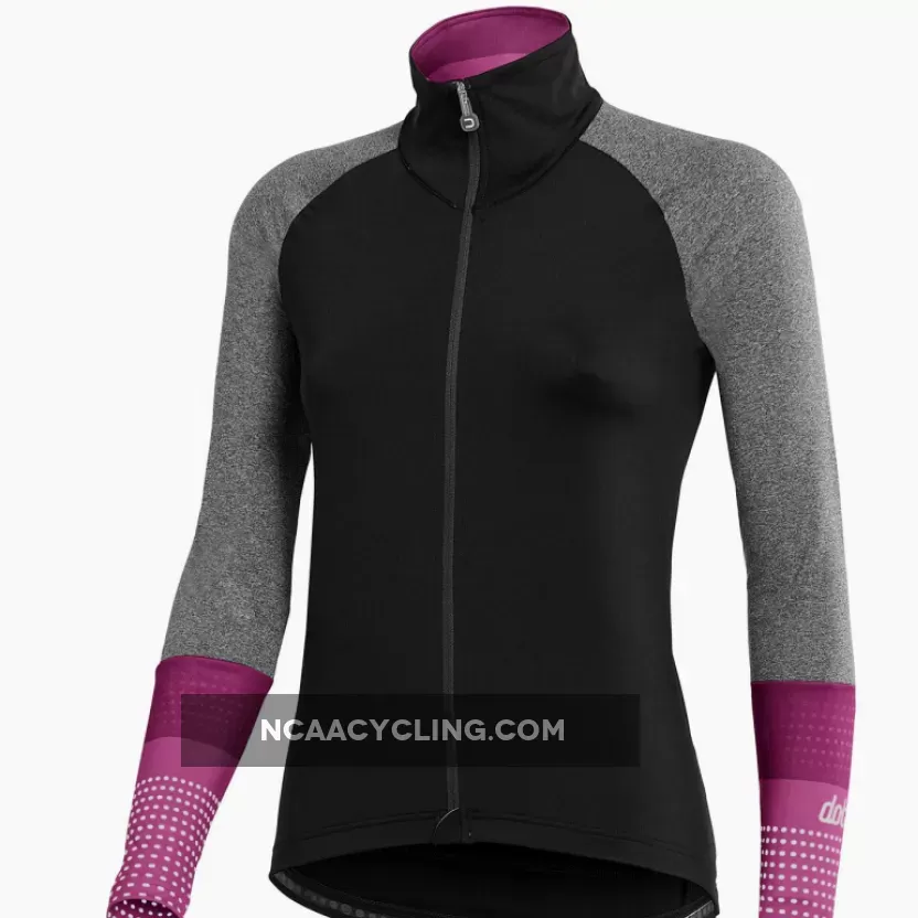 Dotout Fly woman long sleeves jersey - Black fuchsia