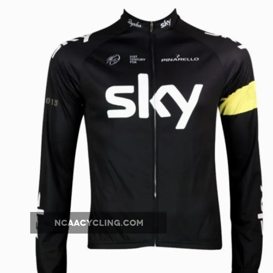 2013 team SKY Victory Cycling Long Sleeve Jersey yellow armband