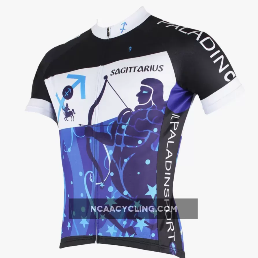 Ilpaladino Sagittarius Pursuit Constellation Series 12 Horoscopes Man's Short-sleeve Cycling Jersey Team Pro Cycle Jacket T-shirt Summer Spring Clothes Leisure Sportswear Apparel Signs of the Zodiac NO.264
