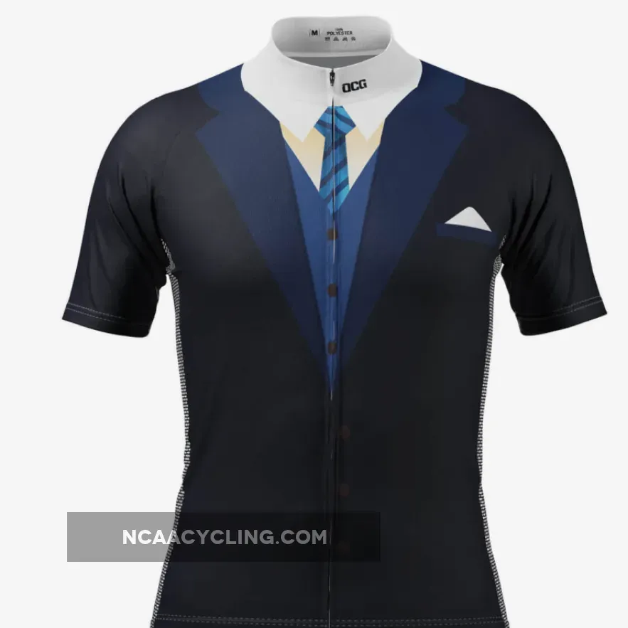Men's Groom Formal Suit and Tie Short Sleeve Cycling Jersey / Mens Groom
