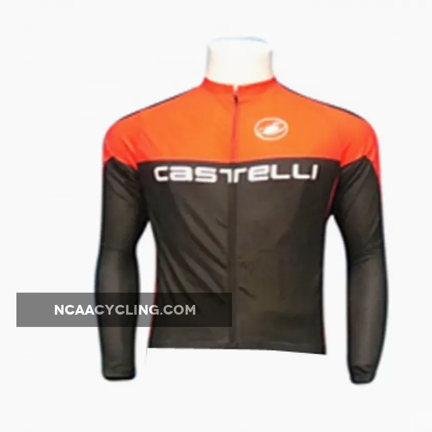 CASTELLI BLACK/ORANGE Long Sleeve Jersey To Buy