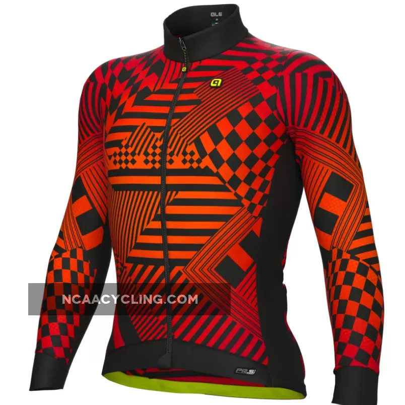 Ale PR-S Checker Long Sleeve Jersey - Red Outlet