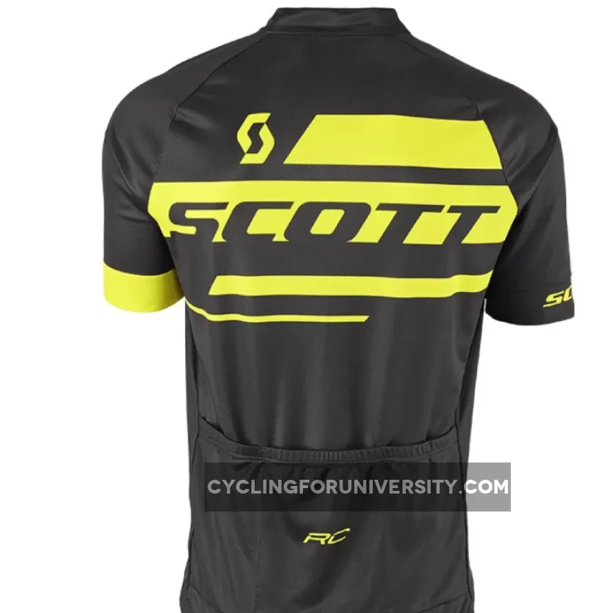 2017 Scott RC Team 10 Black-Yellow short sleeve cycling jersey bike clothing cycle apparel shirt
