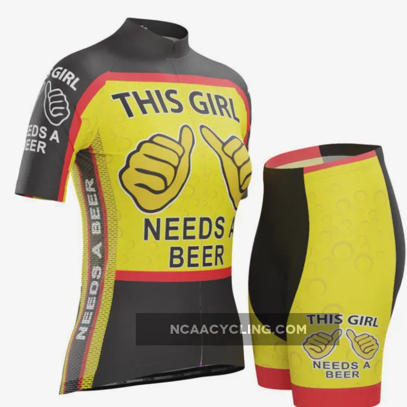 Women's This Girl Needs a Beer Short Sleeve Cycling Kit