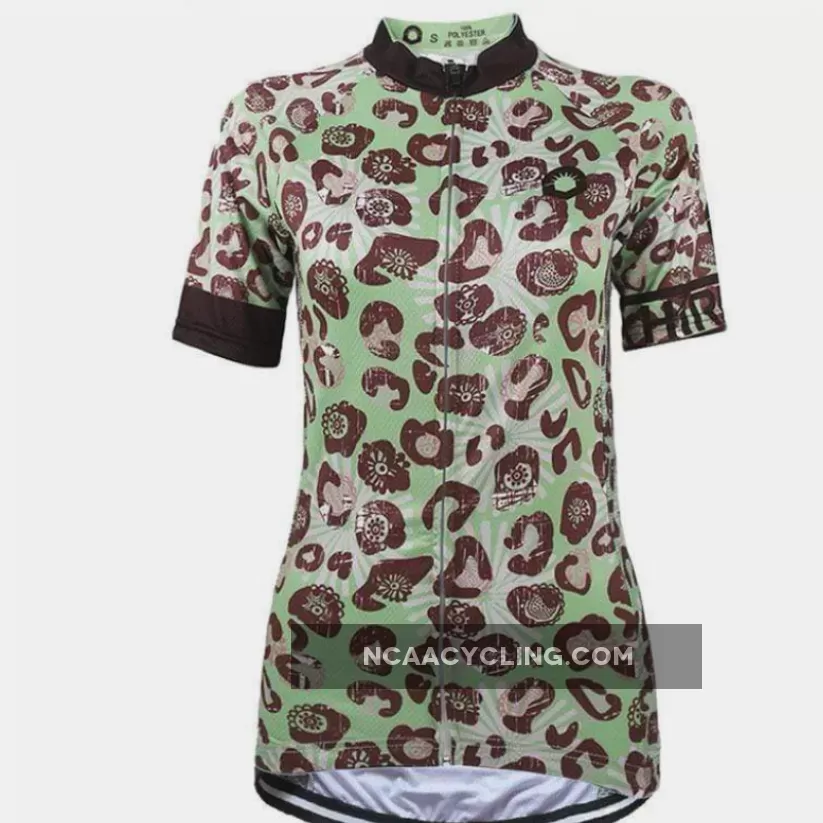 Women's Leopard Skin Green Cycling Jersey Online