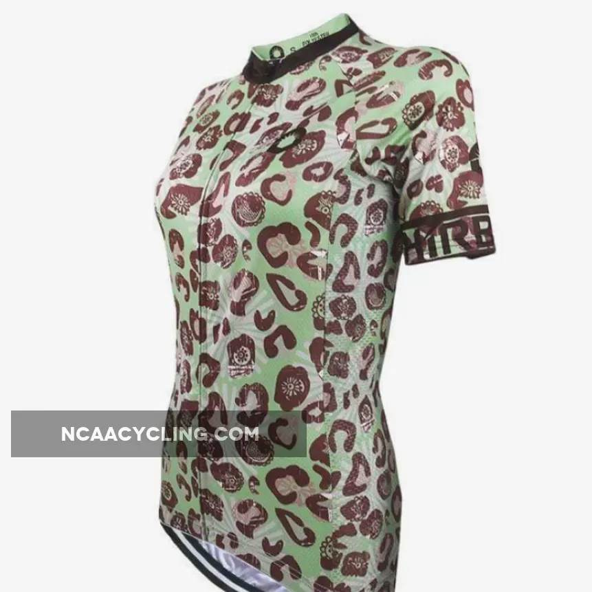 Women's Leopard Skin Green Cycling Jersey Online