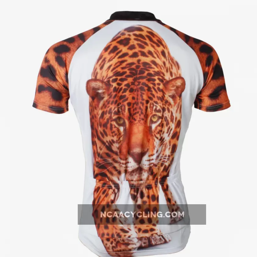 Approaching Leopards Animal Men's Short-Sleeve Cycling Jersey Bicycling Shirts Summer NO.566