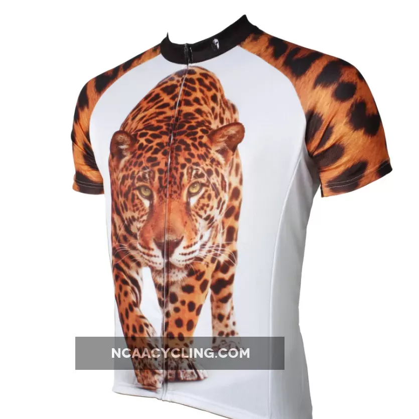 Approaching Leopards Animal Men's Short-Sleeve Cycling Jersey Bicycling Shirts Summer NO.566