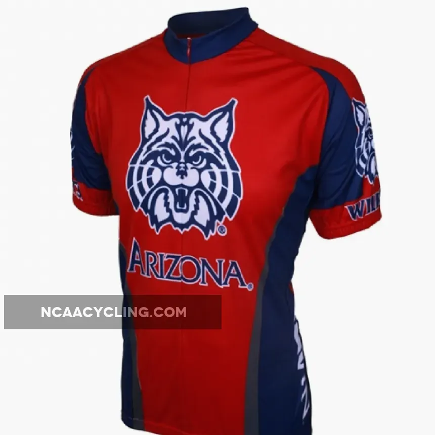 University of Arizona Wildcats 3/4 zip Men's Short Sleeve Cycling Jersey / Uofa Jerseys
