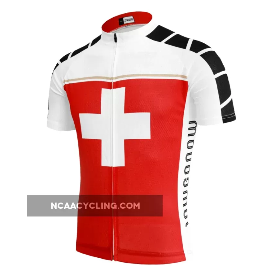 Switzerland Flag Men's Cycling Jerseys Red White Online