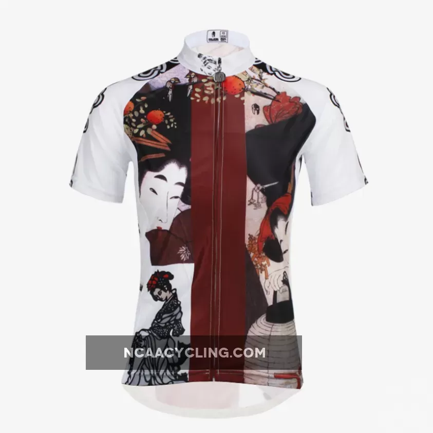 Ilpaladino Traditional Japanese Girl Breathable Cycling Jersey Women's Short-Sleeve Sport Bicycling Shirts Summer Quick Dry Wear Apparel Outdoor Sports Gear Leisure Biking T-shirt NO.644