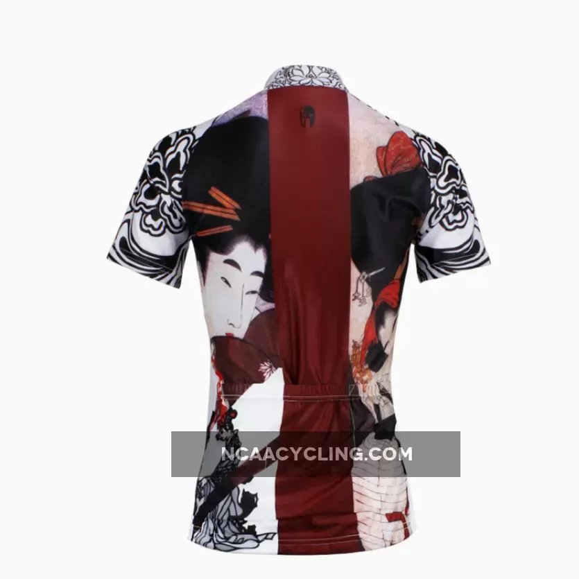 Ilpaladino Traditional Japanese Girl Breathable Cycling Jersey Women's Short-Sleeve Sport Bicycling Shirts Summer Quick Dry Wear Apparel Outdoor Sports Gear Leisure Biking T-shirt NO.644