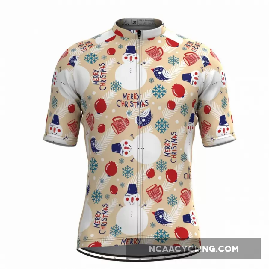 Merry Christmas Graphic Print Cycling Jersey Restock