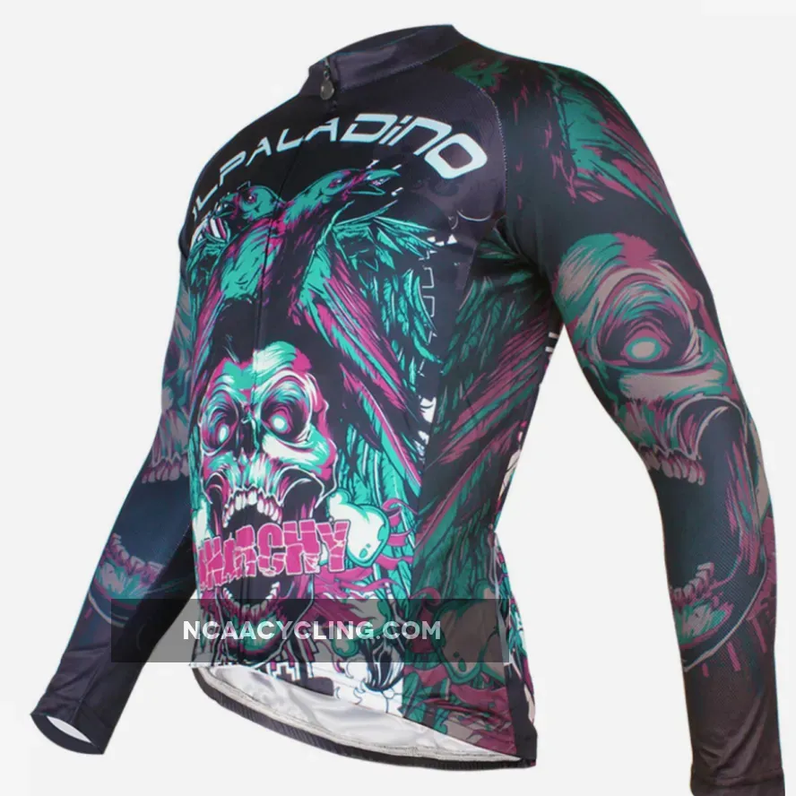 ILPALADINO Skull Men's Long Sleeves Cycling Jersey Pro Cycle Clothing Racing Apparel Outdoor Sports Leisure Biking T-shirt NO.720