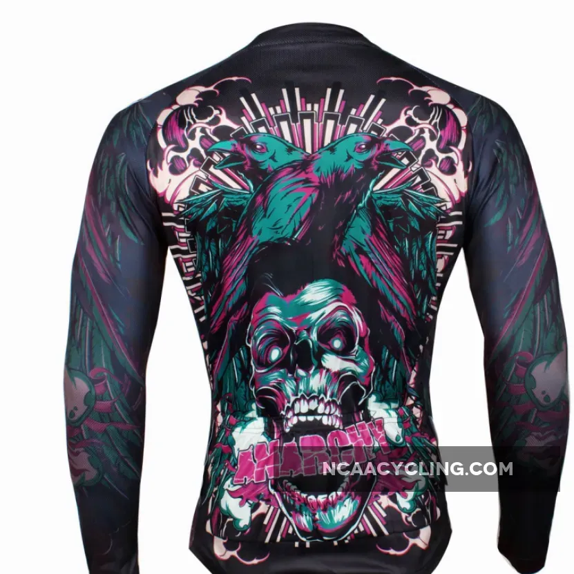 ILPALADINO Skull Men's Long Sleeves Cycling Jersey Pro Cycle Clothing Racing Apparel Outdoor Sports Leisure Biking T-shirt NO.720