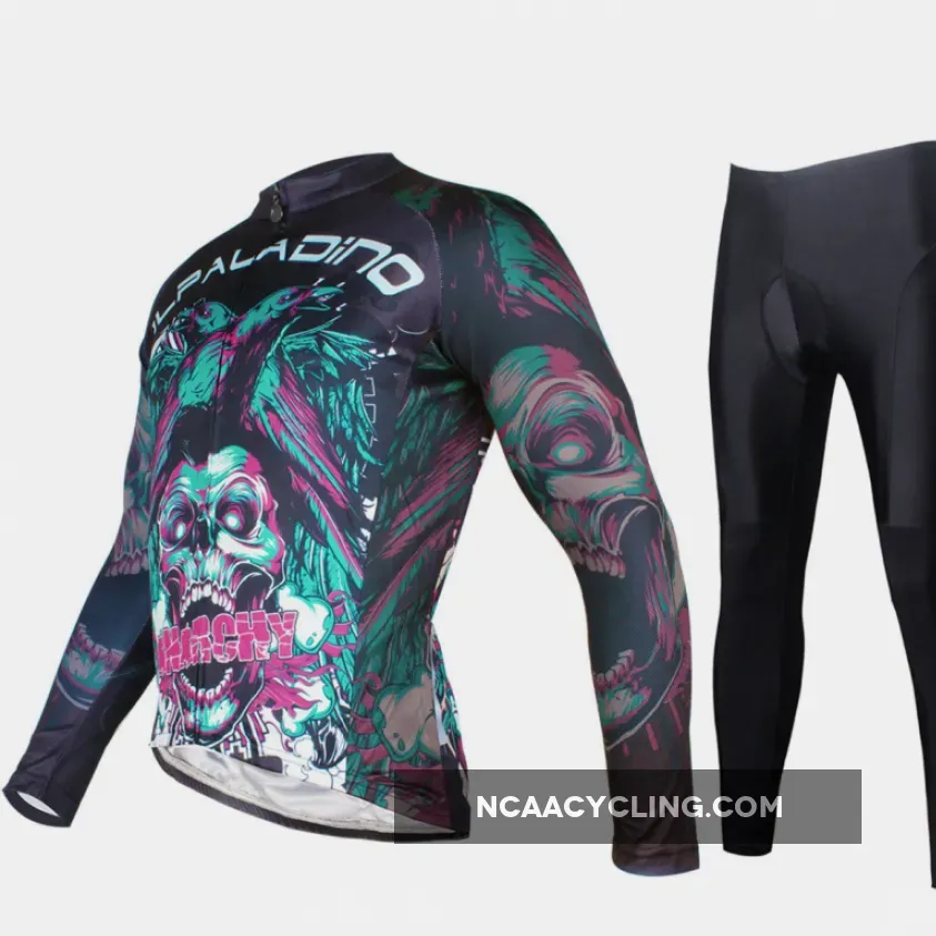 ILPALADINO Skull Men's Long Sleeves Cycling Jersey Pro Cycle Clothing Racing Apparel Outdoor Sports Leisure Biking T-shirt NO.720