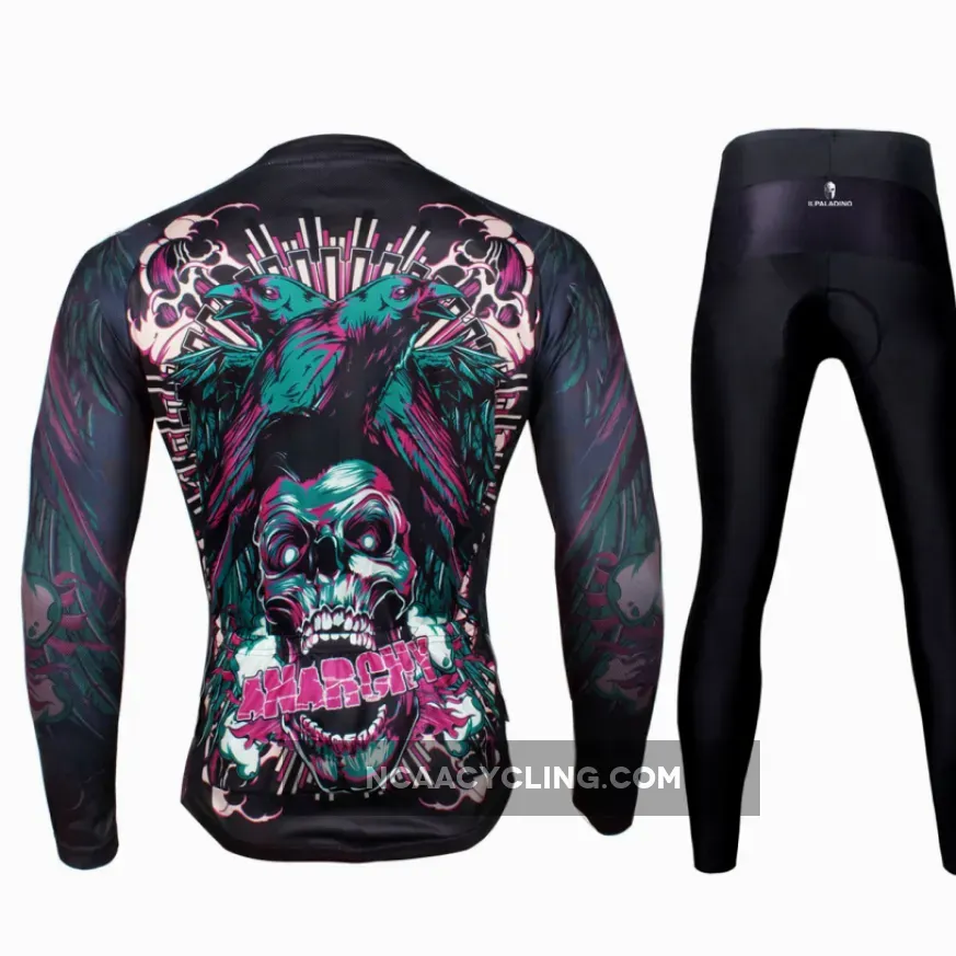 ILPALADINO Skull Men's Long Sleeves Cycling Jersey Pro Cycle Clothing Racing Apparel Outdoor Sports Leisure Biking T-shirt NO.720