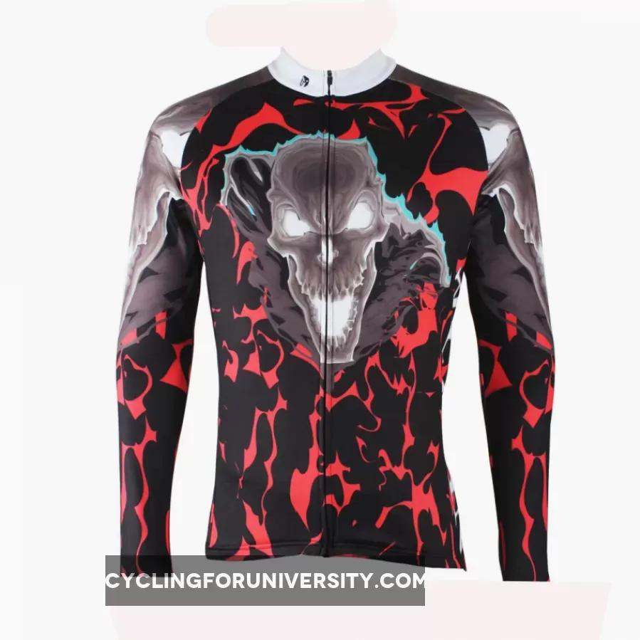 ILPALADINO Hell Skull Men's Cycling Jersey Biking Shirt Comfortable Exercise Bicycling Pro Cycle Clothing Racing Apparel Outdoor Sports Leisure Biking Shirts 290