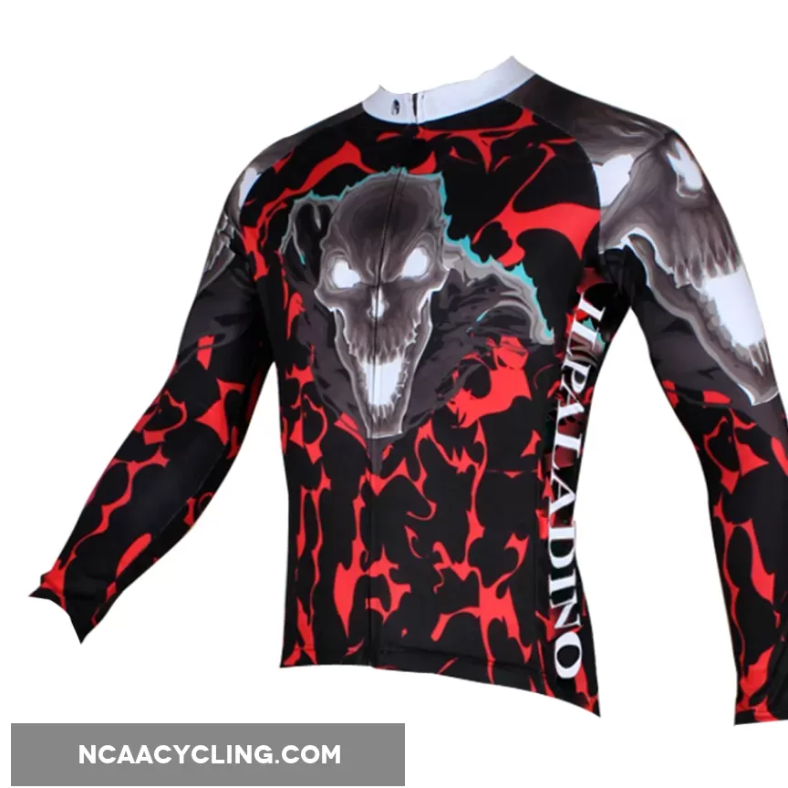 ILPALADINO Hell Skull Men's Cycling Jersey Biking Shirt Comfortable Exercise Bicycling Pro Cycle Clothing Racing Apparel Outdoor Sports Leisure Biking Shirts 290