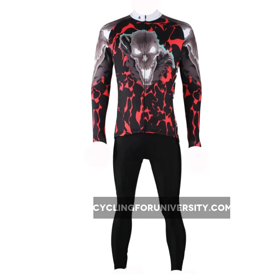 ILPALADINO Hell Skull Men's Cycling Jersey Biking Shirt Comfortable Exercise Bicycling Pro Cycle Clothing Racing Apparel Outdoor Sports Leisure Biking Shirts 290